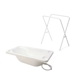 Banheira Bebe Plastica Branca Com Suporte Redutor Saboneteira - 4