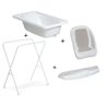 Banheira Bebe Plastica Branca Com Suporte Redutor Saboneteira - 1