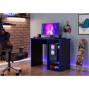 Ver imagem 2 de Mesa Gamer para Pc como Nicho para Cpu Cor Preto / Azul Ja