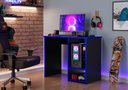 Ver imagem 2 de Mesa Gamer para Pc como Nicho para Cpu Cor Preto / Azul Ja