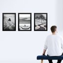 Ver imagem 1 de Kit 3 Quadros Fotos de Copacabana - Rio de Janeiro 33x24cm - com Vidro:moldura Preta