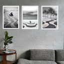 Ver imagem 2 de Kit 3 Quadros Fotos de Copacabana - Rio de Janeiro 33x24cm - com Vidro:moldura Preta