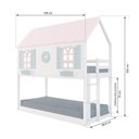 Ver imagem 3 de Beliche Montessoriano Casinha Bela com Coração - Madeira Maciça Branco/rosa/verde | Housin