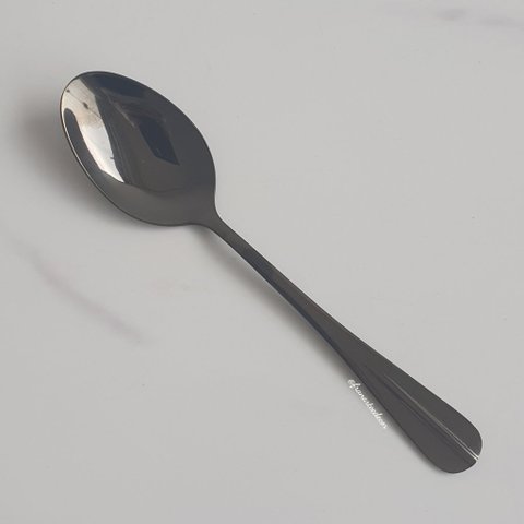 Colher de Mesa Preta de Aço Inox Positano 18,5 cm