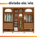 Ver imagem 7 de Guarda Roupas Casal 6 Portas 6 Gavetas 100% MDF Sulivan