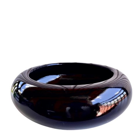 Vaso cachepot preto ikebana bacia enfeite de mesa orquídea
