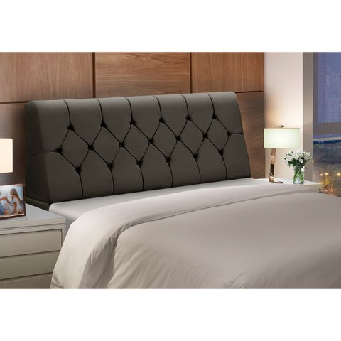Cabeceira Baú de Cama Box Madeira Estofada Casal Madri:brida
