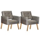 Ver imagem 1 de Kit 2 Cadeira Poltrona Consultório Escritório Recepção Reforçadas Vanessa Capuccino