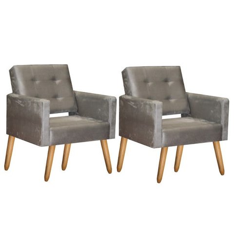 Kit 2 Cadeira Poltrona Consultório Escritório Recepção Reforçadas Vanessa Capuccino