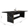 Mesa de Jantar Grande 220cm Estampa Marmorizada 8 Lugares Refeições em Família Retangular Sala de Es - 2