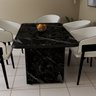 Mesa de Jantar Grande 220cm Estampa Marmorizada 8 Lugares Refeições em Família Retangular Sala de Es - 3