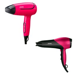 Secador de Cabelo Arno Power Dry 220V + Nomad Bivolt Rosa - 1