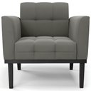 Ver mais imagens de Poltrona Decorativa Base Madeira Preto Ana Suede Grafite - Ibiza