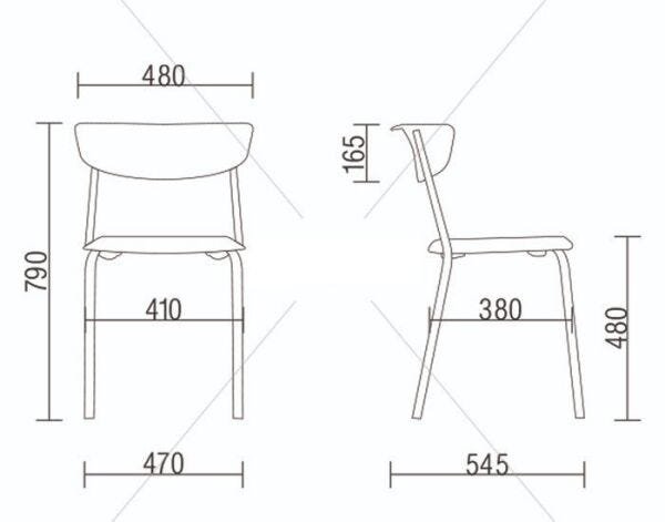 Cadeira Fixa Bit - Base Preta - 2