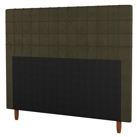 Cabeceira Cama Box Solteiro Parisis 90Cm Veludo Marrom