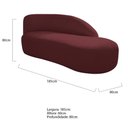 Ver mais imagens de Kit Divã Luna 185cm Lado Direito e 01 Poltrona Base de Ferro Dourado Suede Bordô
