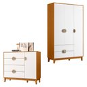 Ver imagem 1 de Kit Guarda Roupa Ipê com Comoda Ipê com Pés Madeira Maciça Cinamomo/branco