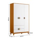 Ver imagem 4 de Kit Guarda Roupa Ipê com Comoda Ipê com Pés Madeira Maciça Cinamomo/branco