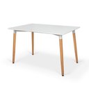 Ver imagem 2 de Conjunto Mesa de Jantar Retangular Eiffel Branca 120x80cm com 6 Cadeiras Itália - Amarelo