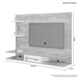 Painel Tango para TV até 42 Polegadas com 1 Gaveta - Cacau com Grigio - 3