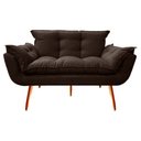 Ver imagem 1 de Namoradeira Decorativa Opalla Sala de Estar Consultorio Clinica Suede Marrom - Decor Elity