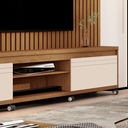 Ver imagem 4 de Home Theater Duas Portas com Dobradiças Metálicas Uma Prateleira Ripado Orion - Giga Móveis:freijo/o