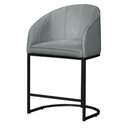 Ver imagem 1 de Poltrona Banqueta Decorativa Luxo Mia Base Metal Preta Veludo - Estopar Poltrona Mia Veludo Prata