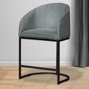 Ver imagem 2 de Poltrona Banqueta Decorativa Luxo Mia Base Metal Preta Veludo - Estopar Poltrona Mia Veludo Prata