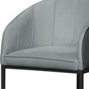 Ver imagem 4 de Poltrona Banqueta Decorativa Luxo Mia Base Metal Preta Veludo - Estopar Poltrona Mia Veludo Prata