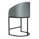 Ver imagem 3 de Poltrona Banqueta Decorativa Luxo Mia Base Metal Preta Veludo - Estopar Poltrona Mia Veludo Prata
