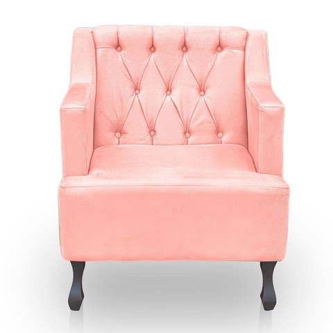 Poltrona para Sala de Estar Clássica Confortável e Reforçada Suede Elizabeth