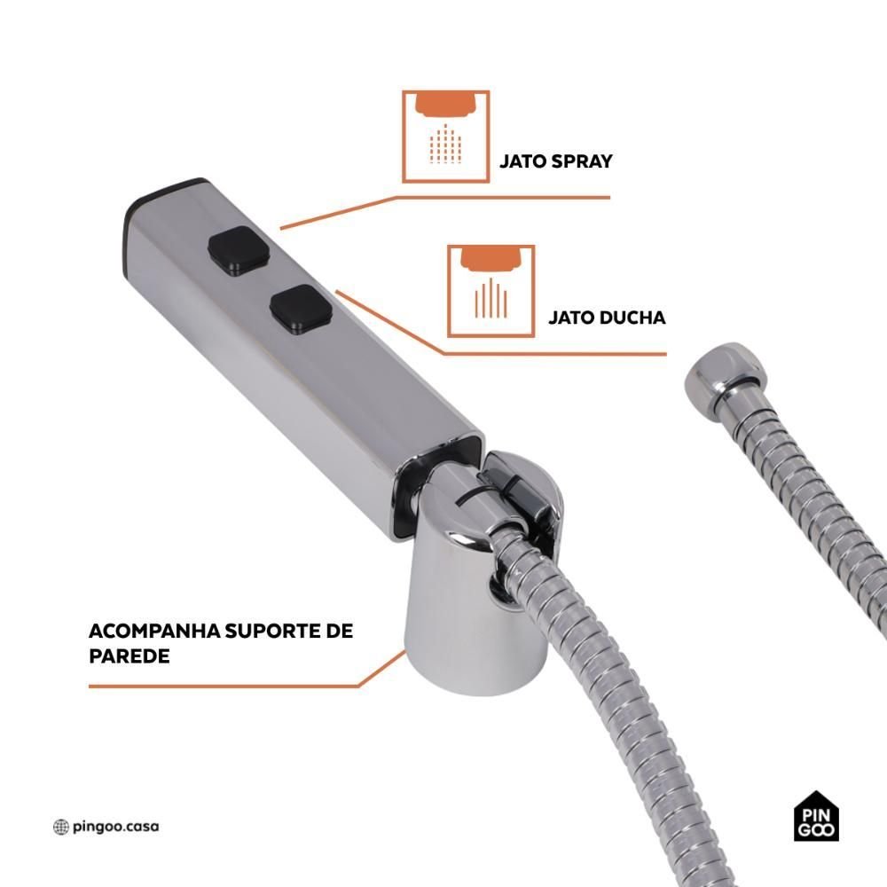 Kit Chuveiro Autolimpante Redondo de Parede Longo Mauá com Desviador Mundaú e Ducha Manual Aruan - 6