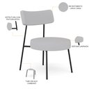 Ver imagem 4 de Poltrona Decorativa Para Sala De Estar Base Fixa Londres L02 Linho Cinza - Lyam Lyam Decor