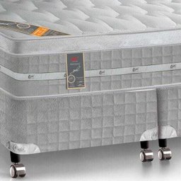 Cama Box + Colchão King Size Castor Premium Gel One Face Prata 193x203x72 - 2