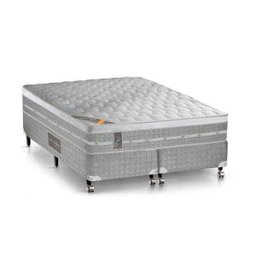 Cama Box + Colchão King Size Castor Premium Gel One Face Prata 193x203x72 - 1