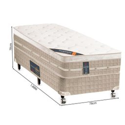 Cama Box + Colchão Solteiro Castor Premium Tecnopedic One Face Bege 78x188x70 - 4