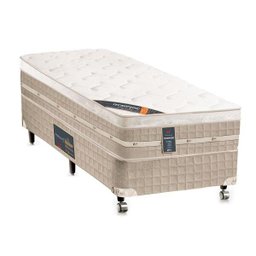 Cama Box + Colchão Solteiro Castor Premium Tecnopedic One Face Bege 78x188x70 - 1