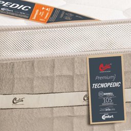 Cama Box + Colchão Solteiro Castor Premium Tecnopedic One Face Bege 78x188x70 - 3