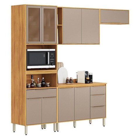 Cozinha Modulada Plena 4 Peças Cinamon Nude Prime Tx - Demóbile