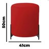Puff Thor Pé de Ferro - Base Preta - 52cm X 43cm - Vermelho - 5