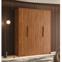 Ver imagem 1 de Guarda Roupa Attore 4 Portas 190m com Cabideiro - Nogueira Touch Demóbile