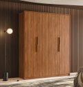 Ver imagem 1 de Guarda Roupa Attore 4 Portas 190m com Cabideiro - Nogueira Touch Demóbile