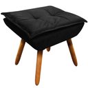 Ver imagem 6 de Conjunto Poltrona Puff e Namoradeira Pés Palito Charger Suede Preto - Gran Belo