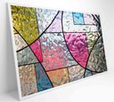 Ver imagem 1 de Quadro Vitral Geométrico Colorido Decor&quadros Arte016 90x60 Cm Vidro Impresso