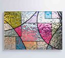 Ver imagem 7 de Quadro Vitral Geométrico Colorido Decor&quadros Arte016 90x60 Cm Vidro Impresso