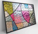 Ver imagem 2 de Quadro Vitral Geométrico Colorido Decor&quadros Arte016 90x60 Cm Vidro Impresso