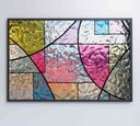 Ver imagem 5 de Quadro Vitral Geométrico Colorido Decor&quadros Arte016 90x60 Cm Vidro Impresso