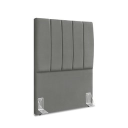 Cabeceira Estofada Solteiro Carla 90cm Suede Cinza - 2