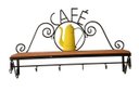 Ver imagem 2 de Porta Café Uai Artesanatos Prateleira Rustico Artesanal Ferro e Madeira Preto, Marrom e Colorido