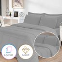 Ver imagem 2 de Jogo de Cama Soft Conforto Casal Queen 5 Peças Cinza Casa Dona